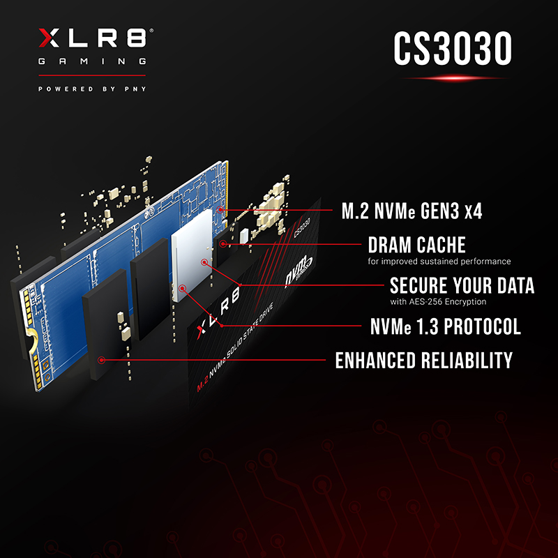 PNY-SSD-CS2130 1TB M.2 PCIe NVMe Gen3 x4 Internal Solid State