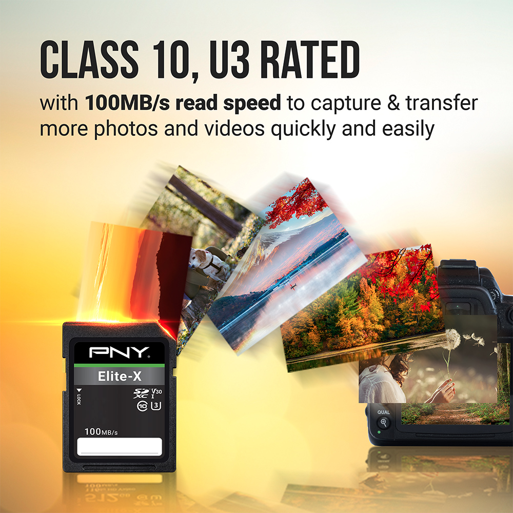 Elite-X Class 10 U3 V30 SDXC Flash Memory Card