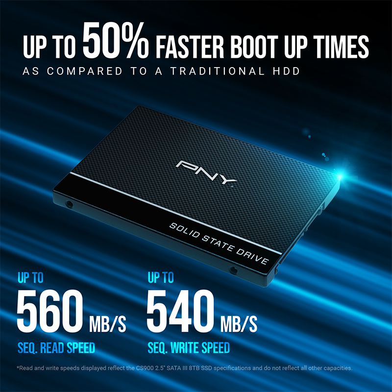 SSD Pny CS900 <SSD7CS900-120-PB> (120 Гб, 2.5, SATA, 3D TLC (Triple Level  Cell)) — купить, цена и характеристики, отзывы
