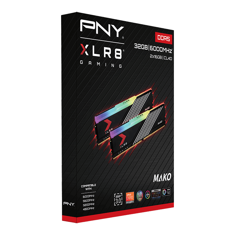 XLR8 Gaming DDR5 MAKO™ RGB 6000MHz CL40 Desktop Memory Kit