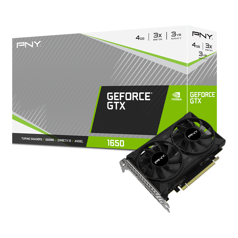 Carte Graphique PNY NVIDIA GeForce GTX1650 4Go GDDR6 double